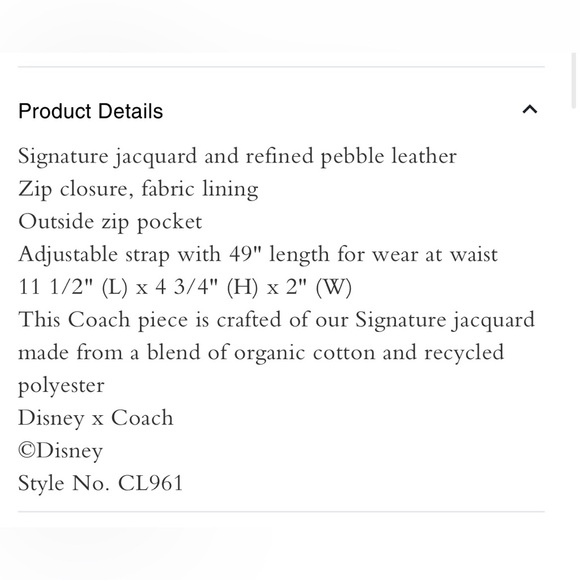 Disney X Coach Warren Mini Belt Bag In Signature Jacquard - Picture 6 of 12